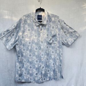 Tommy Bahama Mens Silk Sz XX Large  Batik Print Hawaiin Collared Shrt Slve Shirt